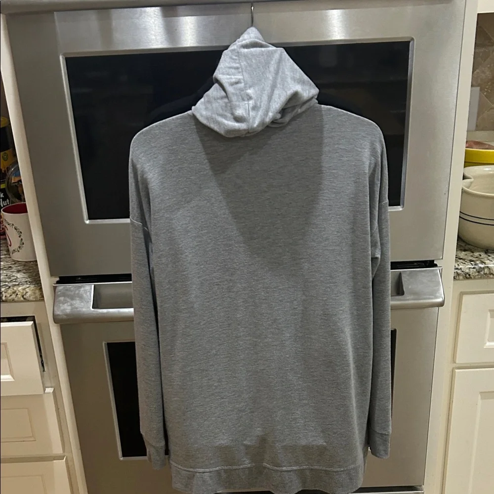 Gray Zip-Up Hoodie with Drawstring Lightweight Jacket - Picture 4 of 14